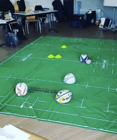 Terrain de rugby en 3x4m en tissu