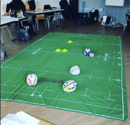 Terrain de rugby en 3x4m en tissu