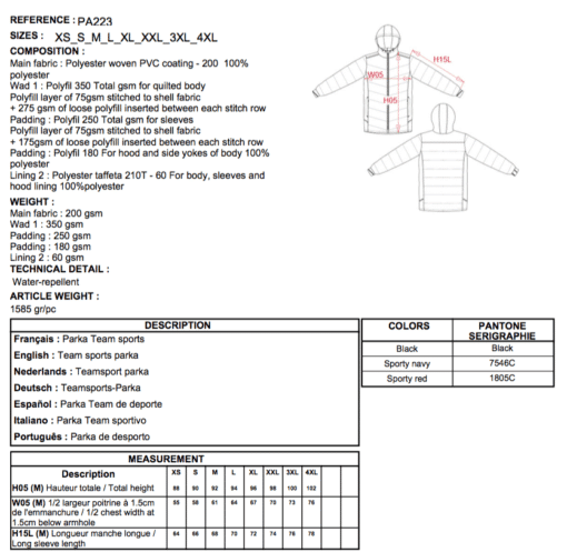 Parka doudoune unisex