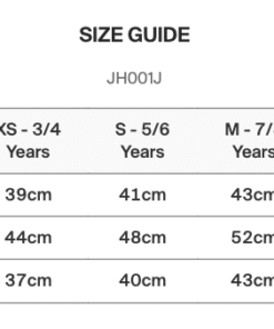 Guide des tailles JH001J