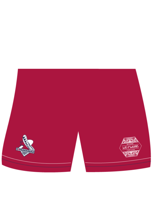 Shorts-Cougarachas-rouges-unis-face