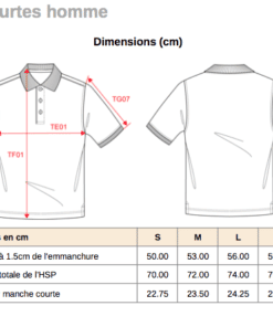 fiche technique polo homme