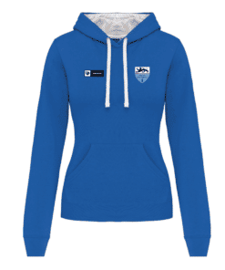 K465 Sweat capuche femme bicolor Bleu