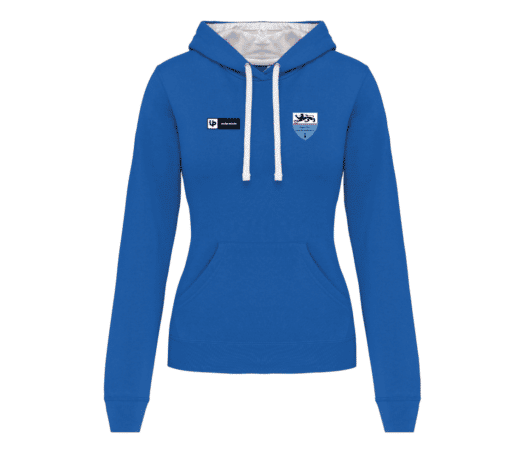 K465 Sweat capuche femme bicolor Bleu