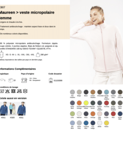 Fiche technique veste micropolaire femme