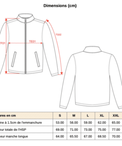 Mesures veste micropolaire homme Asnières Hockey sur Gazon