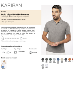 Fiche technique polo homme