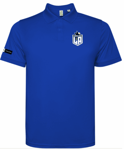 Polo bleu avec écusson Lannion Athlétisme