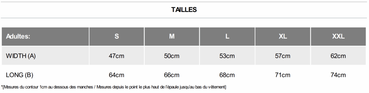 Tableau des tailles Polaire noir Femme avec écusson Lannion Athlétisme Tableau des tailles Polaire noir Femme avec écusson Lannion Athlétisme