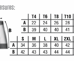 Tableau des tailles cuissard Lannion Athletisme