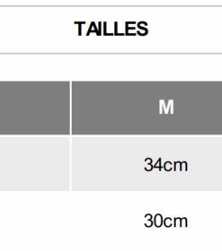 tableau des tailles Shorty noir femme lannion athletisme