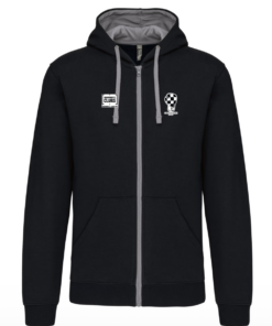 Sweat zippé capuche avec écusson tissé - Enfant