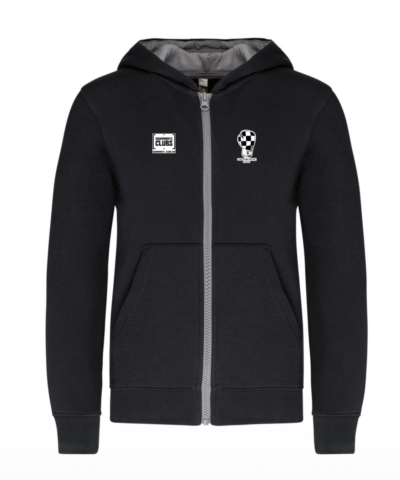 Sweat zippé capuche avec écusson tissé - Homme