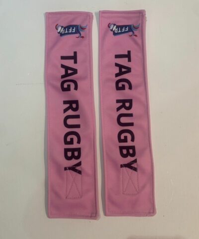 Paire de tags pour tag rugby roses