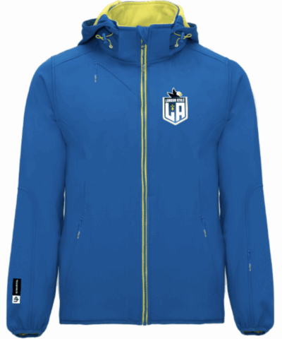 Softshell avec capuche bleu Unisexe Lannion Athlétisme